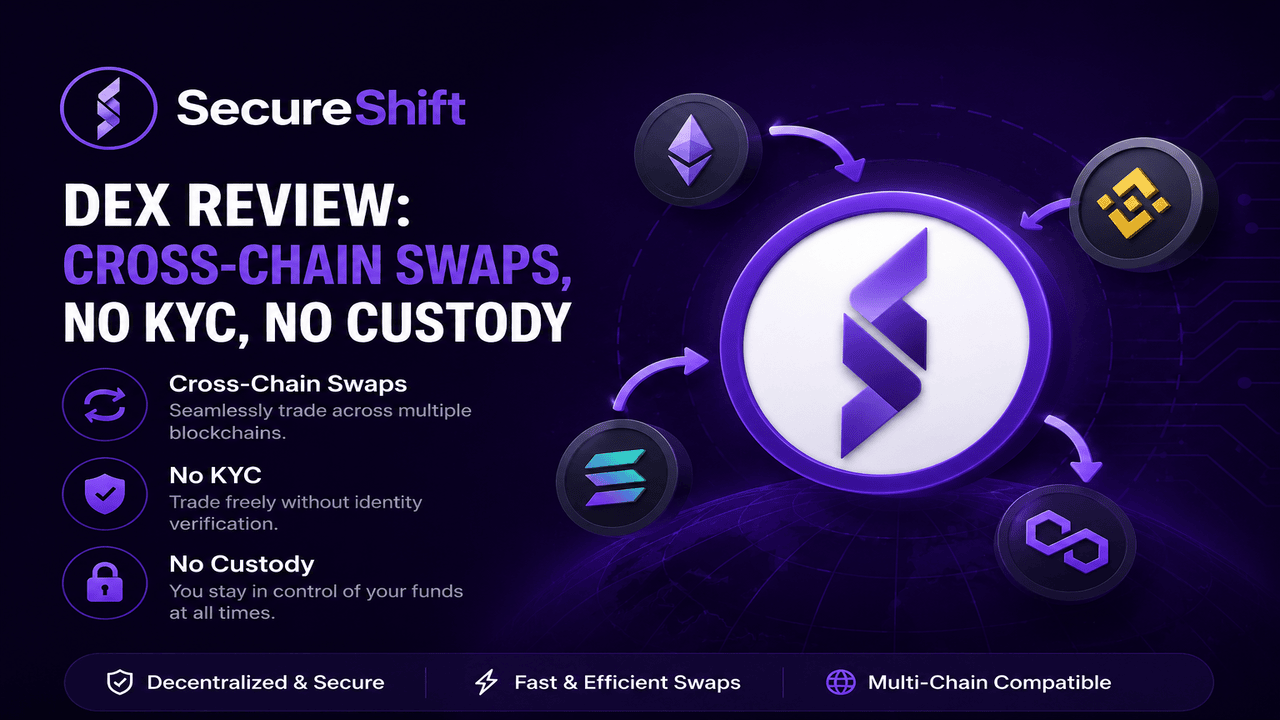 SecureShift DEX Review: Cross-Chain Swaps, No KYC, No Custody